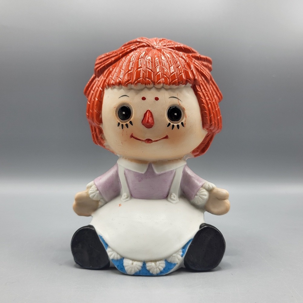 Lefton Raggedy Ann Lamp Replacement Figurine Vintage Japan Ceramic Red BlueWhite